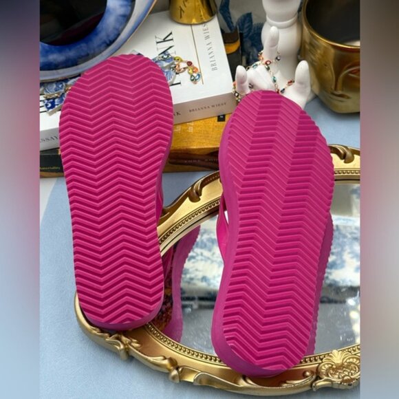 🆕 KURT GEIGER LDN 🧿 X MATTHEW WILLIAMSON NWOB Pink Kensington Flipflop, Sz 7 - Picture 12 of 13